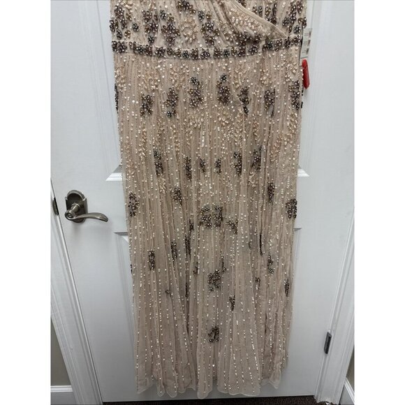 MAC DUGGAL Plus Size 24 Beige 93575 Embellished A-Line Evening Gown Dress $998 - Picture 9 of 16